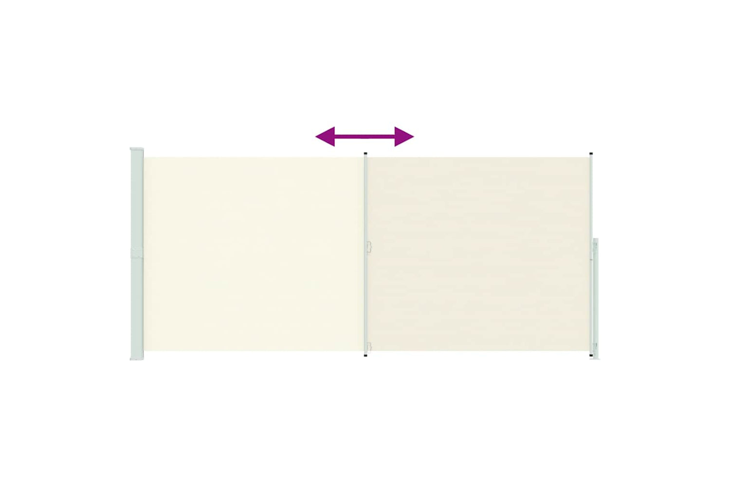 vidaXL 313430 Patio Retractable Side Awning 220x500cm Cream-6