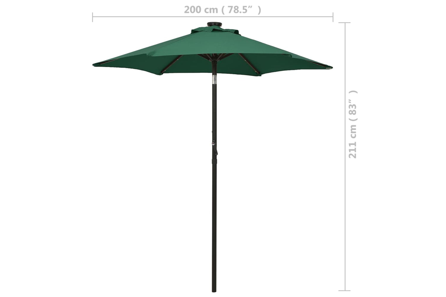 Vidaxl 313558 Parasol With Led Lights Green 200x211 Cm Aluminium-9