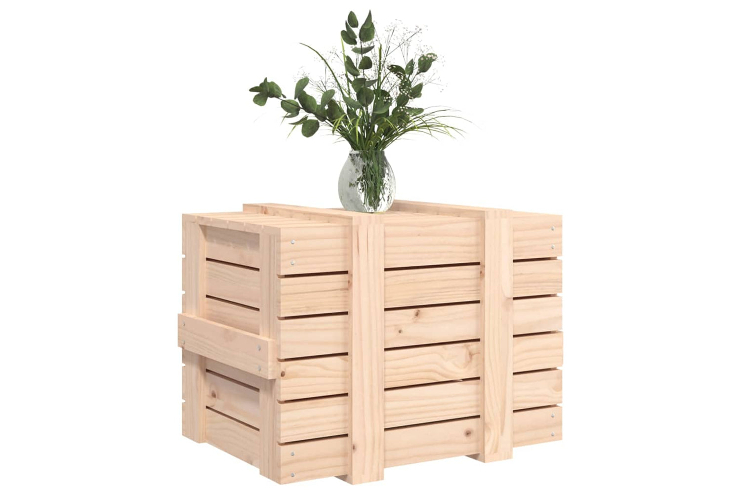 vidaXL 824993 Storage Box 58x40.5x42cm Solid Wood Pine-3