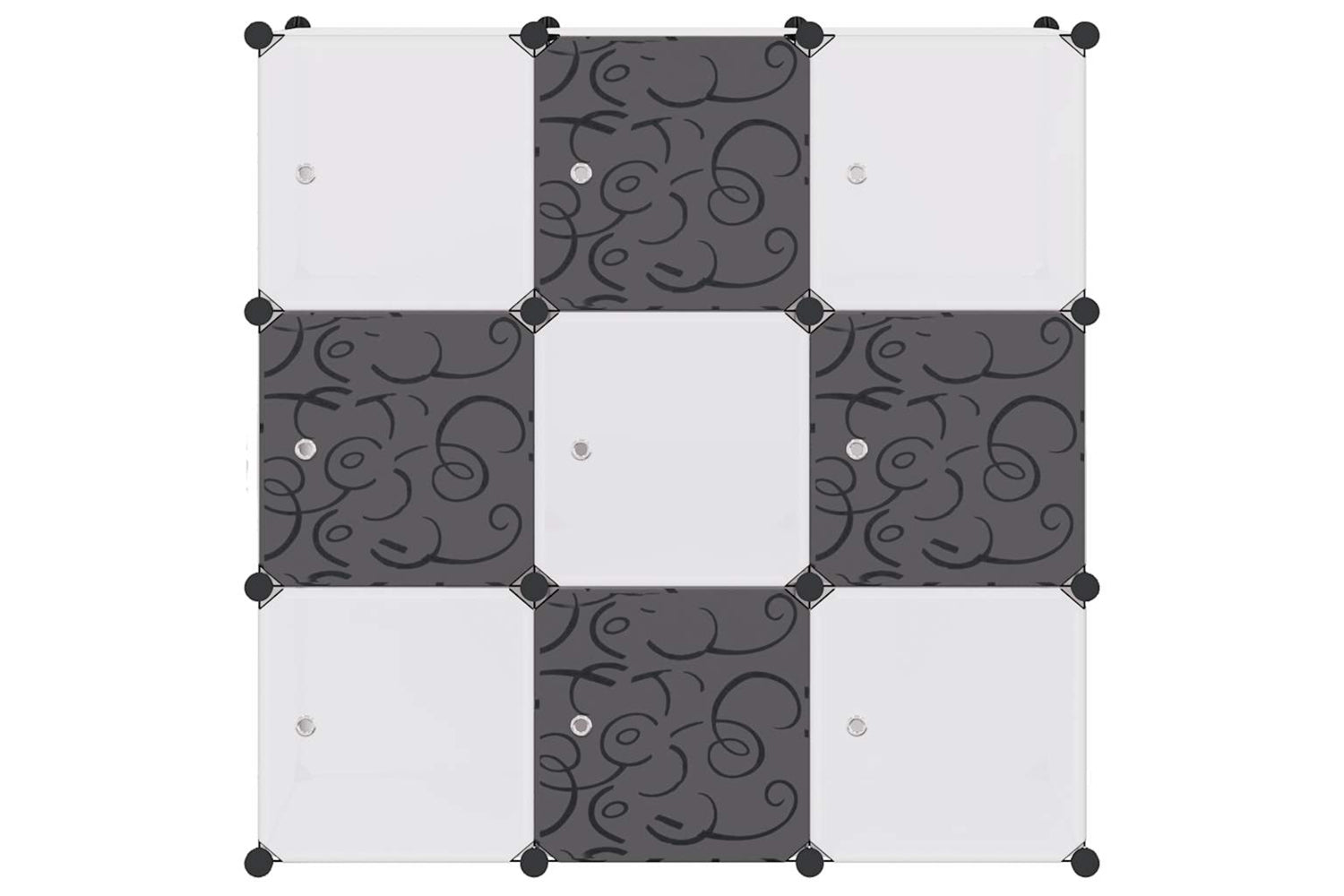 Vidaxl 244924 Storage Cube Organiser With 9 Compartments Black And White-3