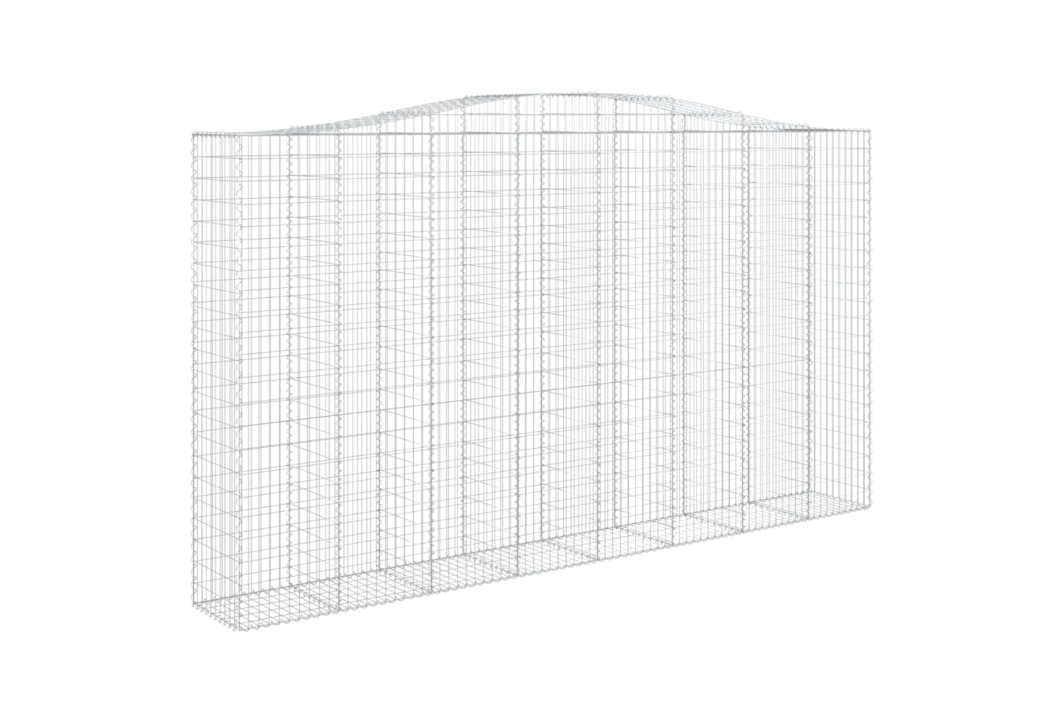 vidaXL 3146034 Arched Gabion Baskets 2 Pcs 400x50x220/240cm Galvanised Iron-2