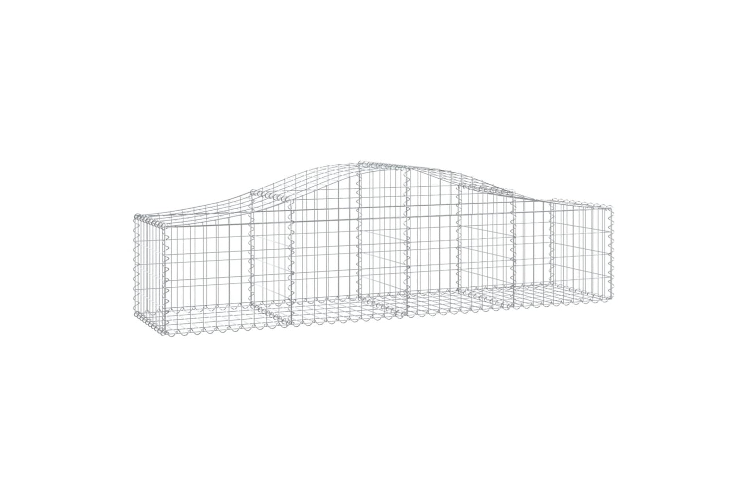 vidaXL 3145584 Arched Gabion Baskets 9 Pcs 200x50x40/60cm Galvanised Iron-2