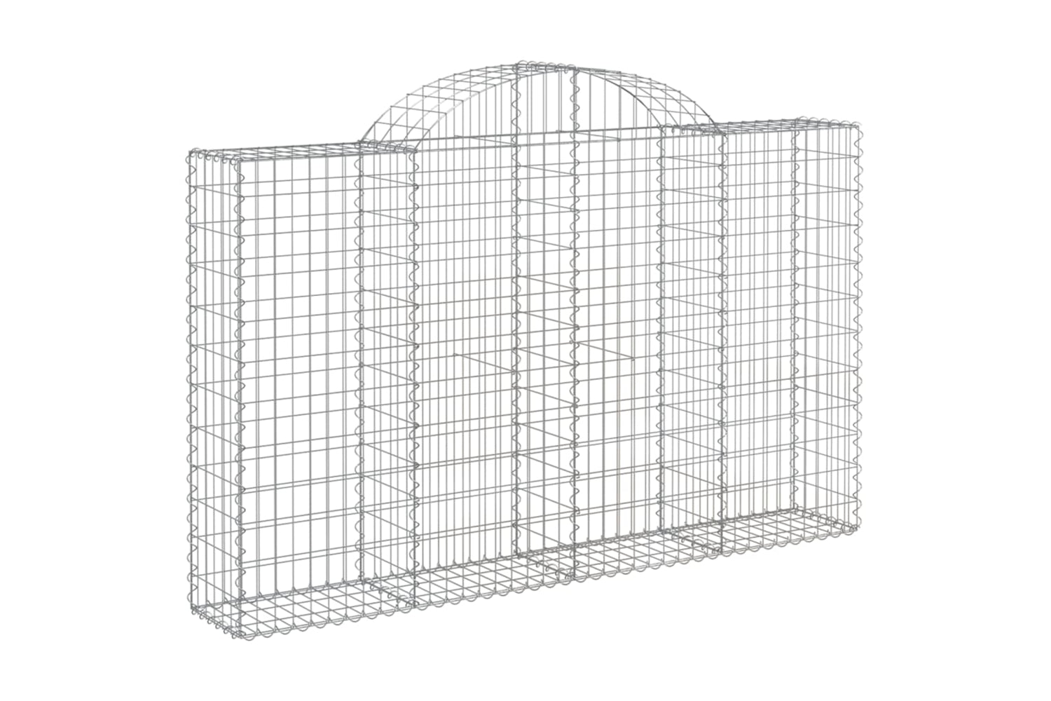 vidaXL 3146133 Arched Gabion Baskets 4 Pcs 200x30x120/140cm Galvanised Iron-2
