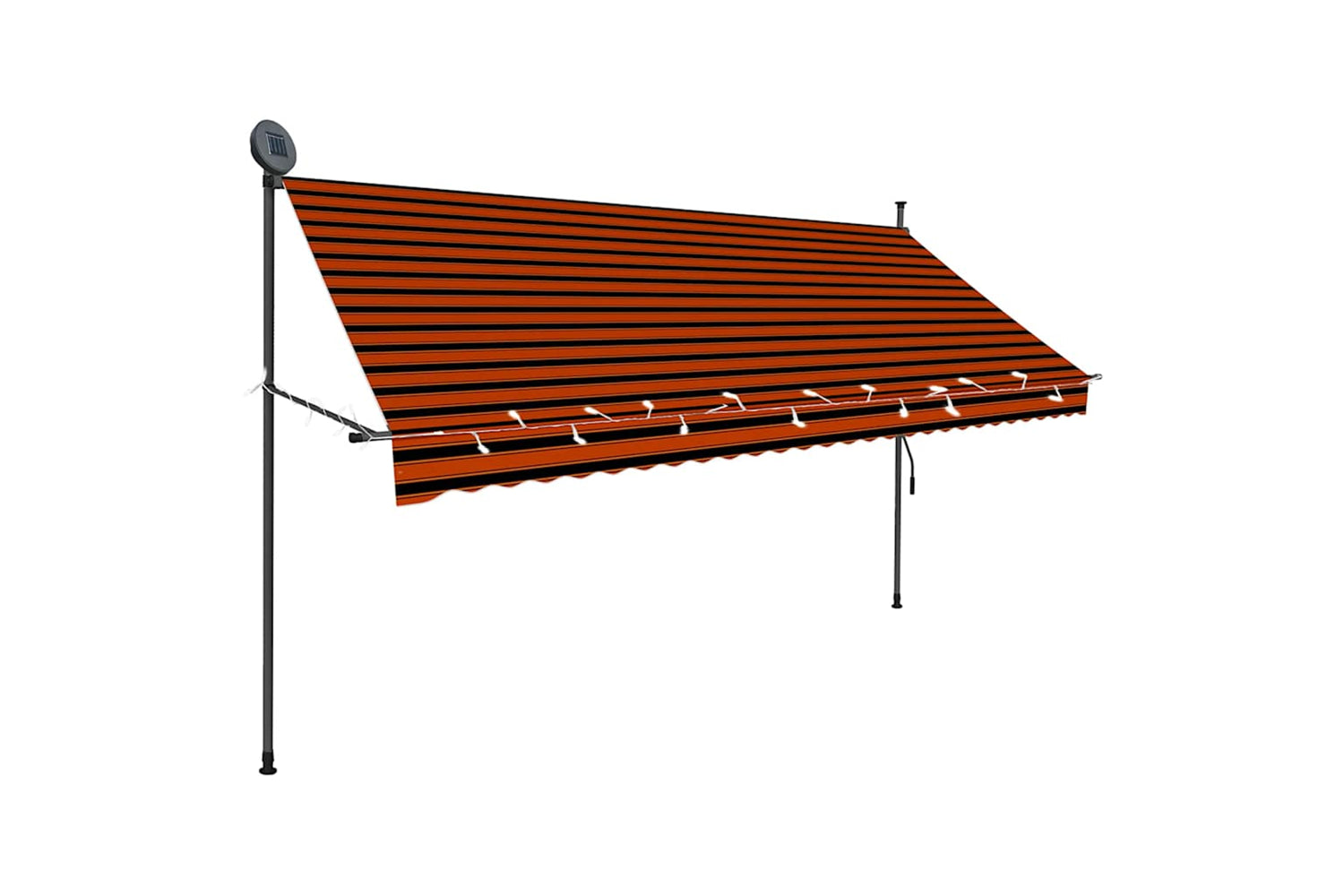 vidaXL 145880 Manual Retractable Awning With Led 300cm Orange And Brown-3