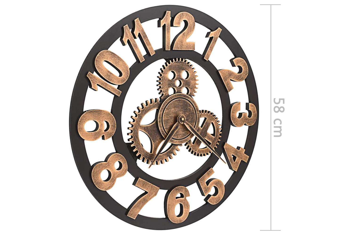 Vidaxl 283861 Metal Wall Clock 58 cm | Golden And Black-6
