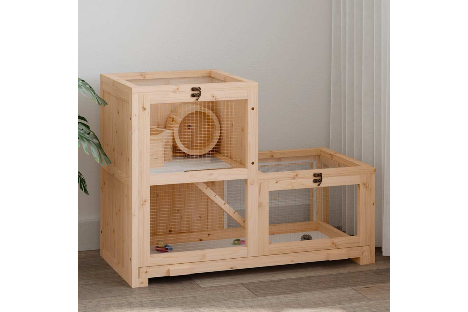 vidaXL 172384 Hamster Cage 81x40x60cm Solid Wood Fir-2