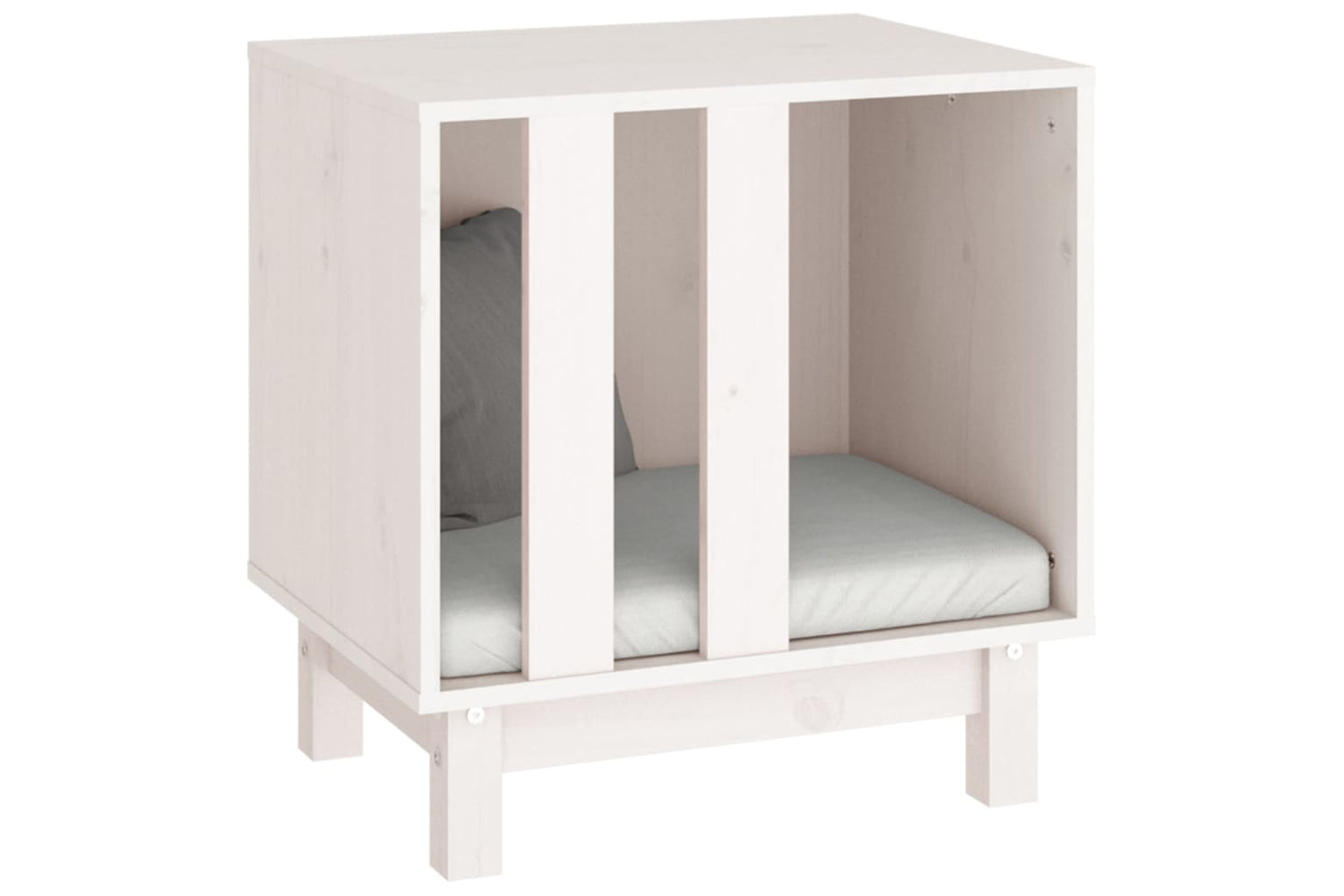 vidaXL 822472 Dog House White 50x40x52cm Solid Wood Pine-3