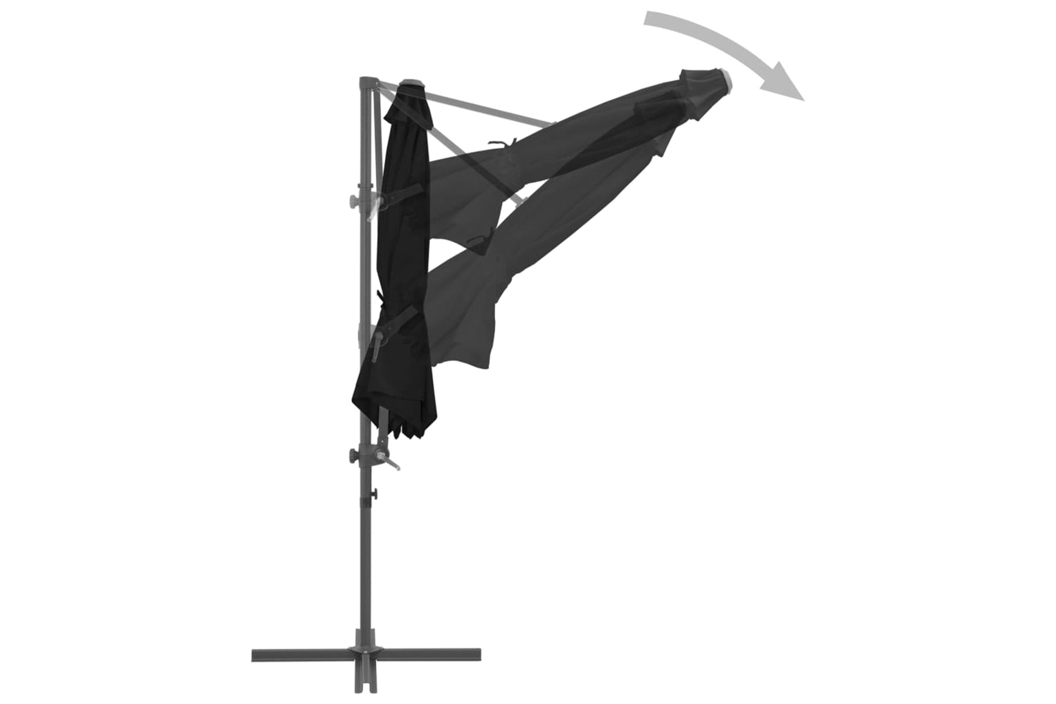 vidaXL 46998 Cantilever Umbrella With Steel Pole Black 300cm-5