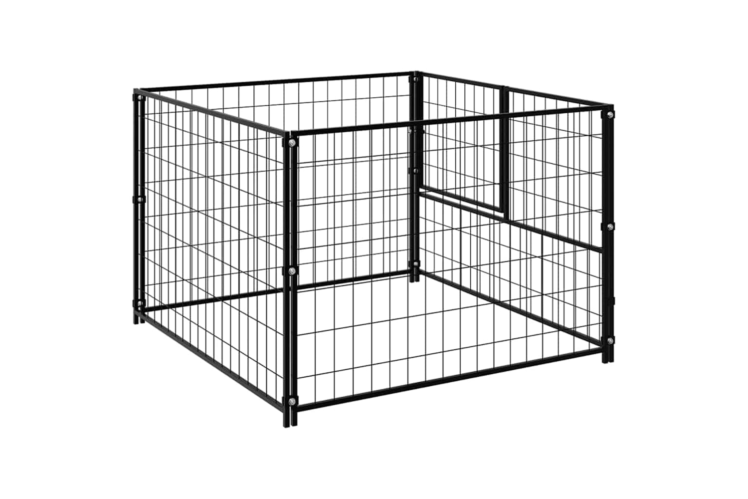 Vidaxl Dog Kennel Black 100x100x70 Cm Steel-5