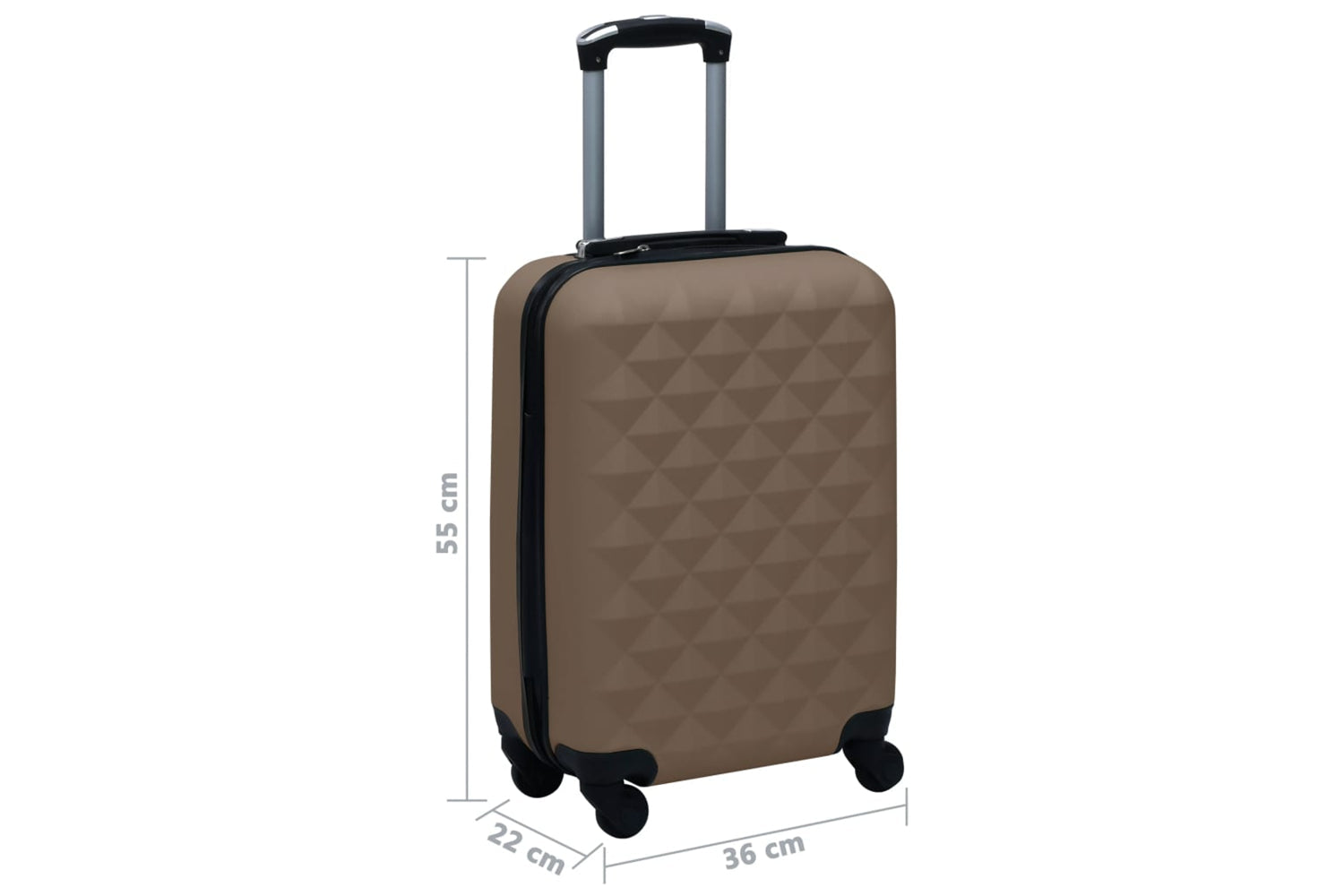 vidaXL 92423 Hardcase Trolley Brown Abs-7
