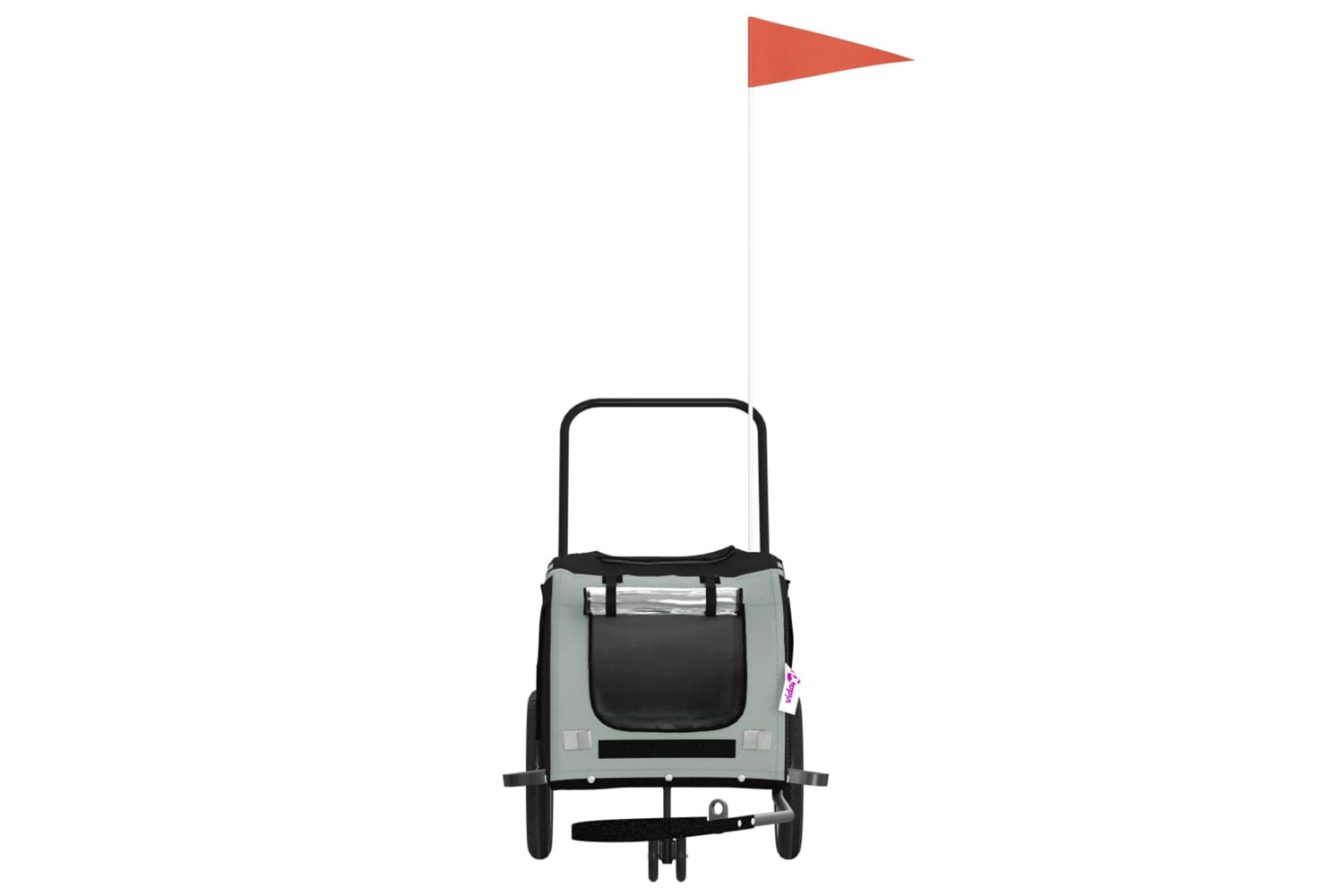 Vidaxl 93888 Pet Bike Trailer Grey And Black Oxford Fabric And Iron-3