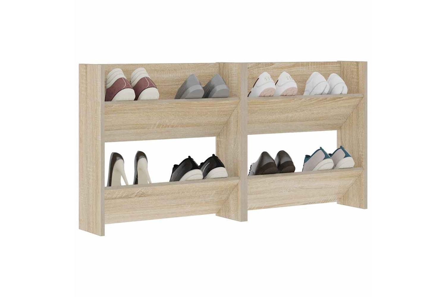 Vidaxl 806724 Wall Shoe Cabinets 2 Pcs Sonoma Oak 60x18x60cm Engineered Wood-3