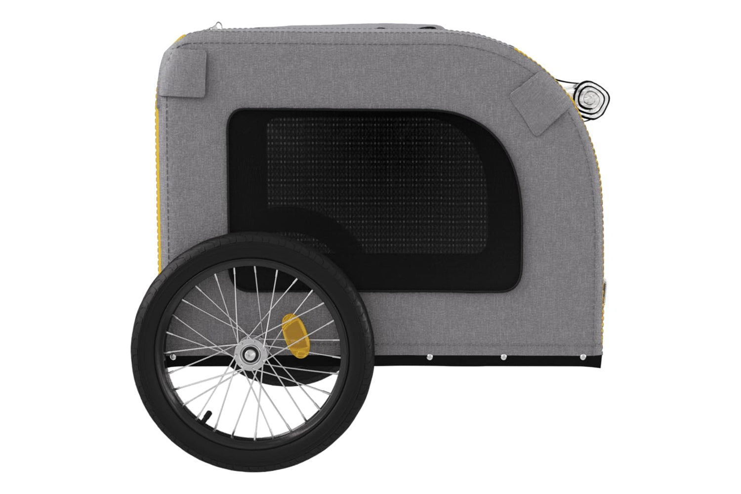 Vidaxl 93840 Pet Bike Trailer Yellow And Grey Oxford Fabric&iron-6