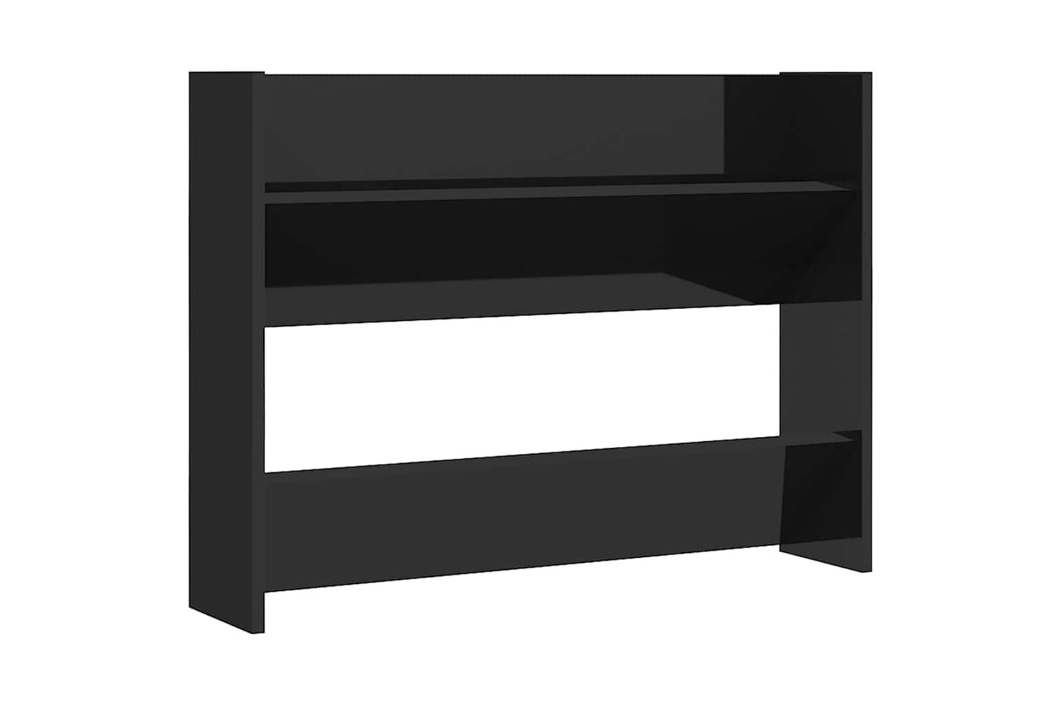 vidaXL 806756 Wall Shoe Cabinets 2 Pcs High Gloss Black 80x18x60cm Engineered Wood-4