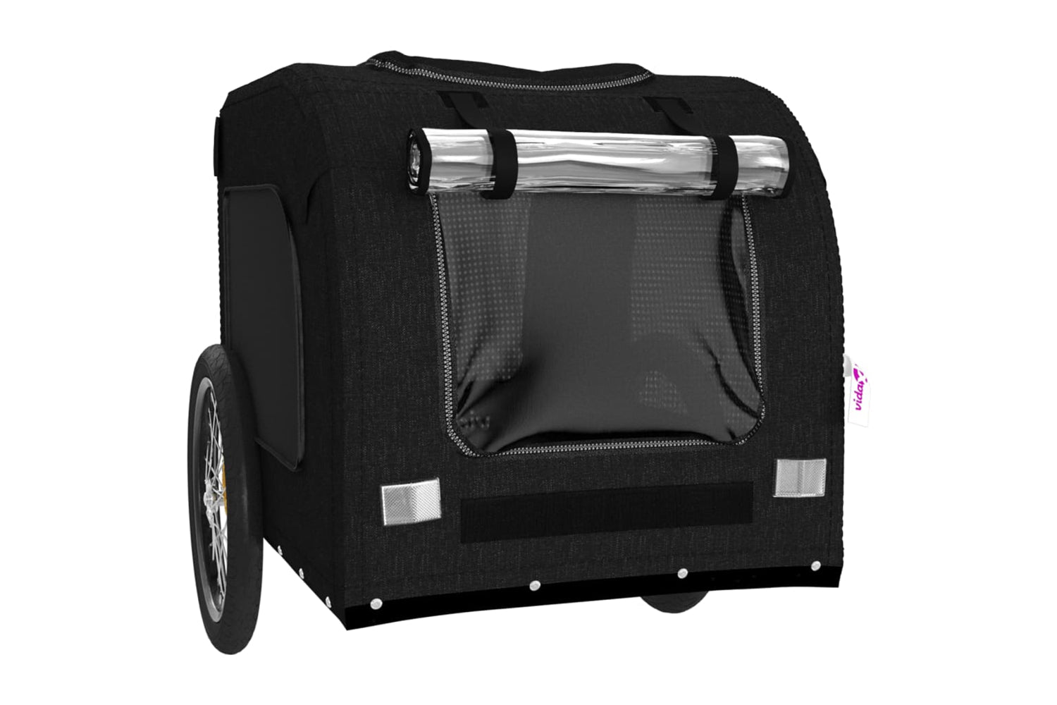 Vidaxl 93842 Pet Bike Trailer Black Oxford Fabric And Iron-4