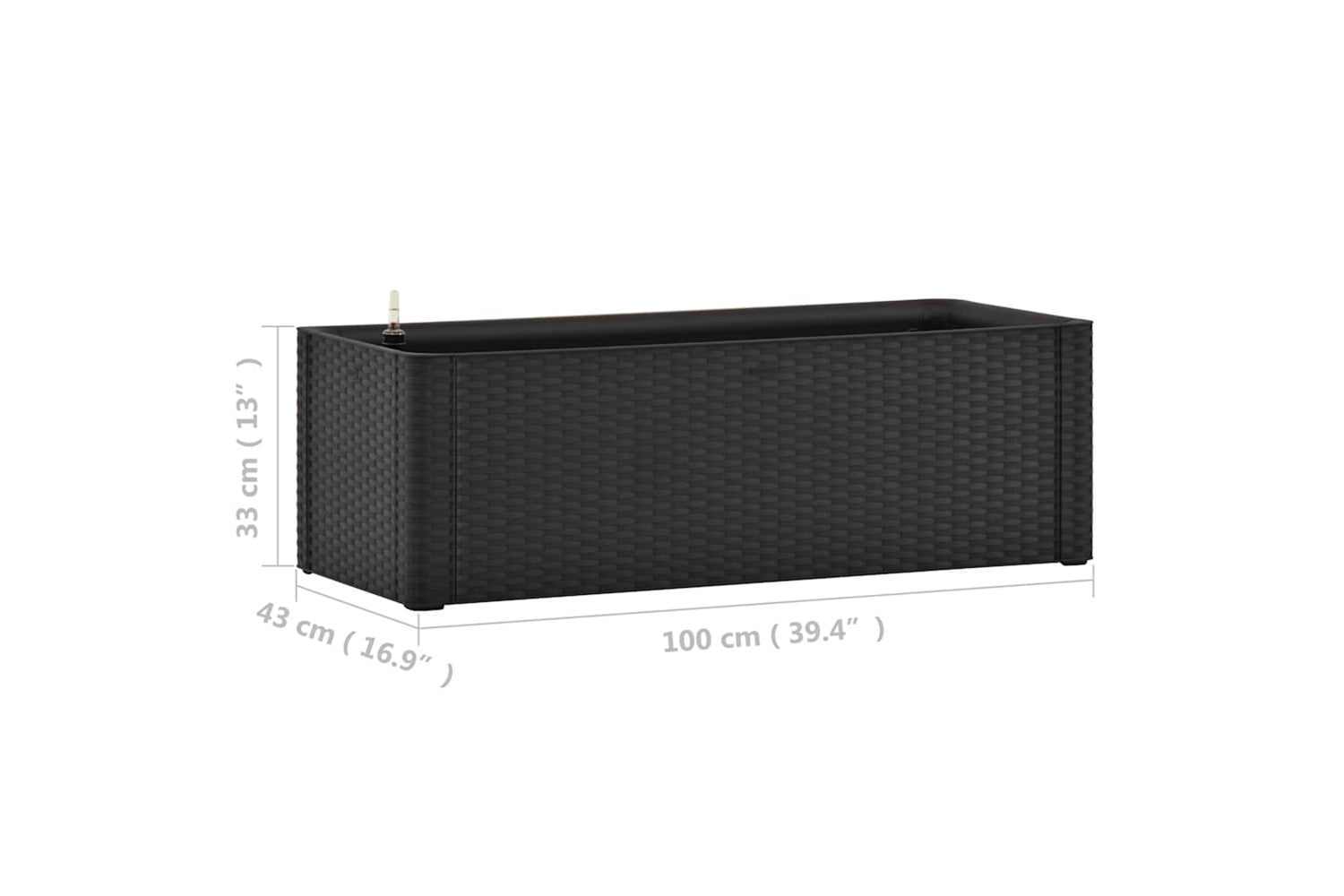 vidaXL 313961 Garden Raised Bed With Self Watering System Anthracite 100x43x33cm-6