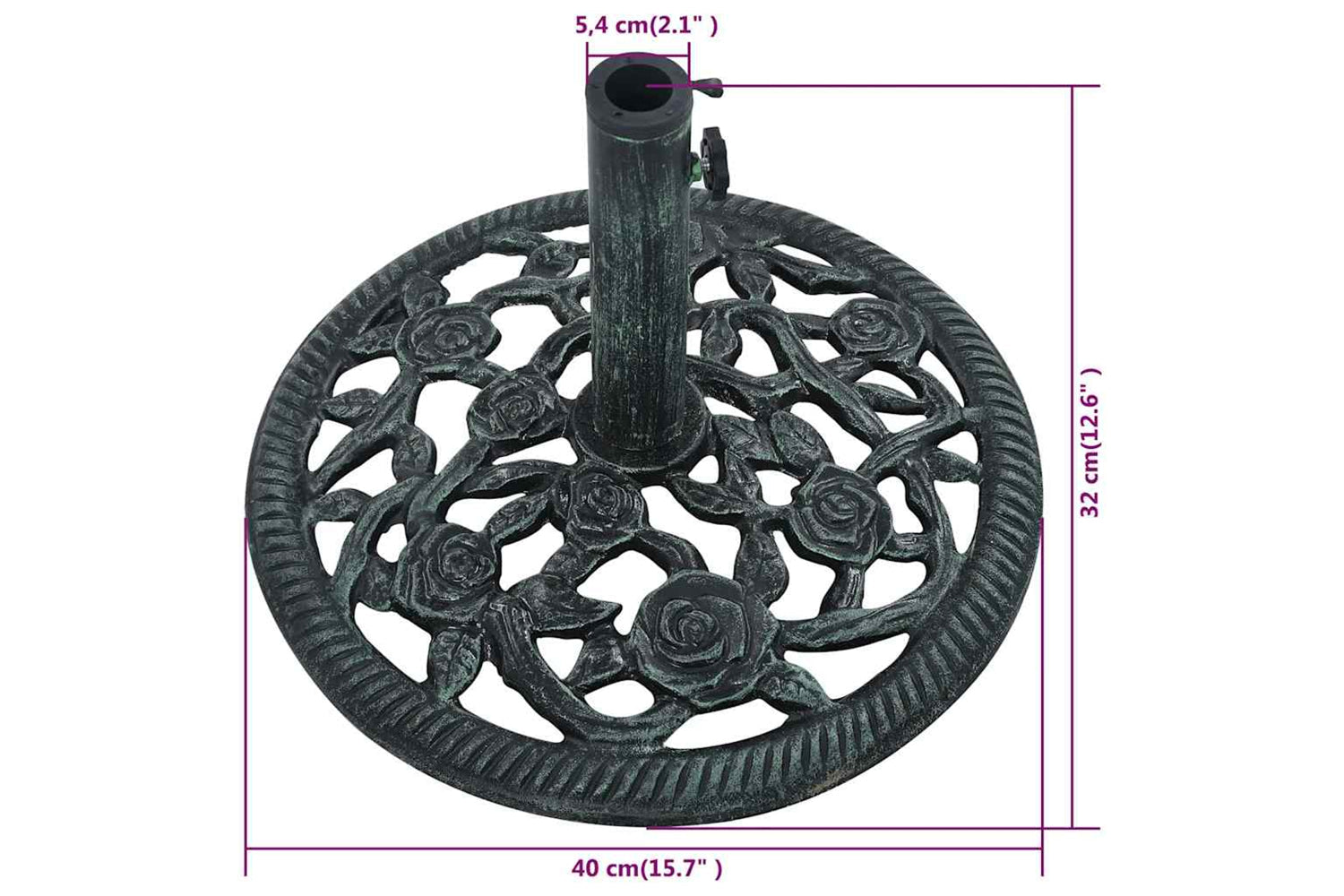 vidaXL 47863 Umbrella Base Green 9 Kg 40cm Cast Iron-8