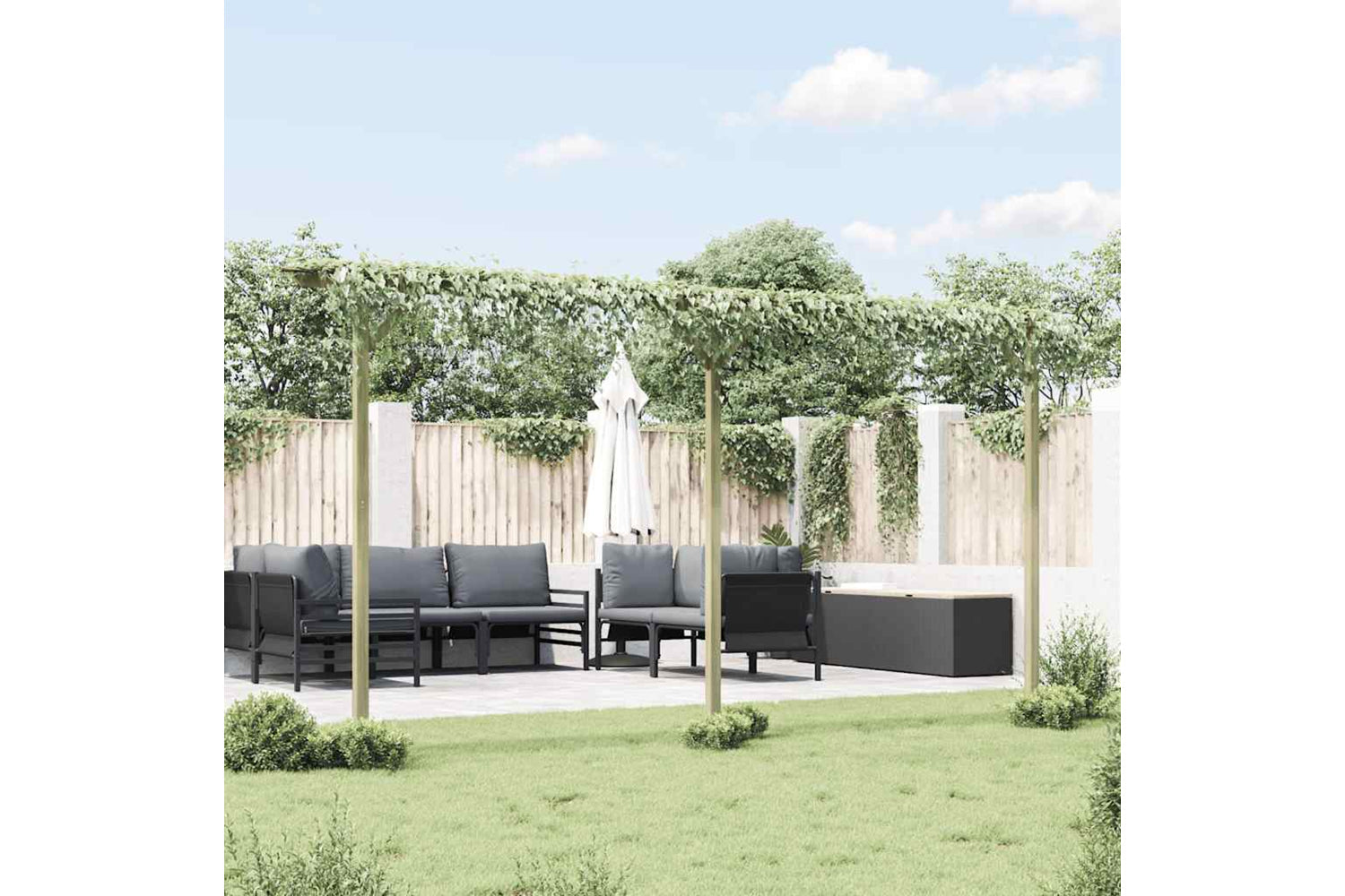Vidaxl Garden Pergola 410x40x203 Cm Wood-2