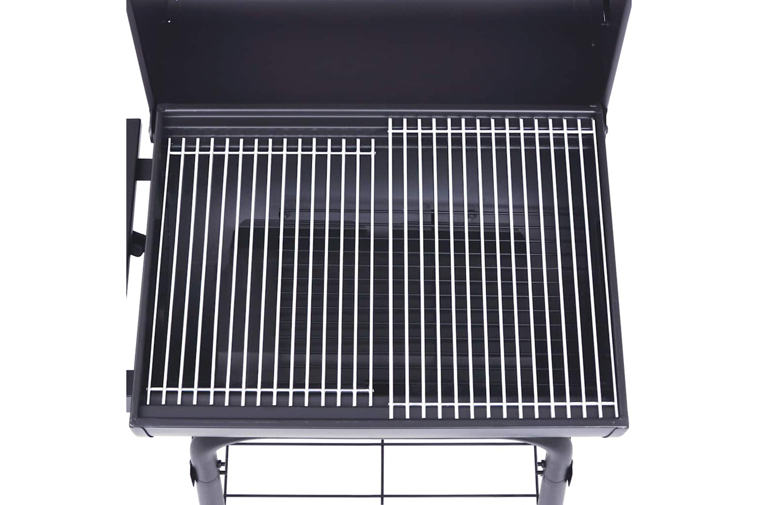 Vidaxl Charcoal Bbq Grill Smoker With Bottom Shelf Black-6