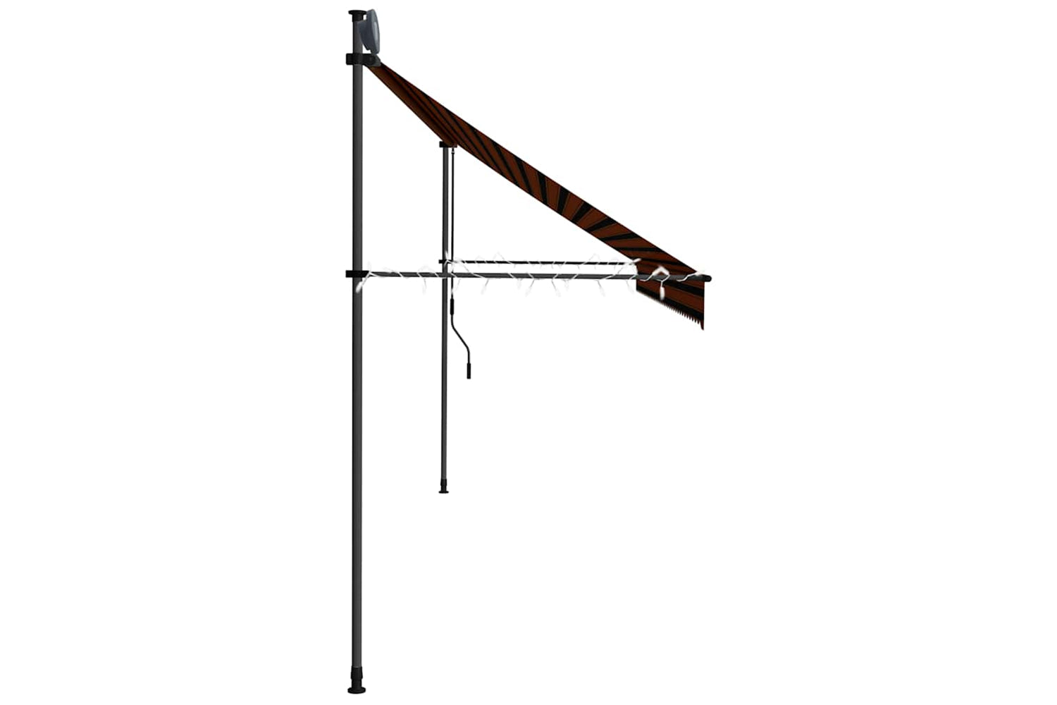 vidaXL 145882 Manual Retractable Awning With Led 400cm Orange And Brown-6
