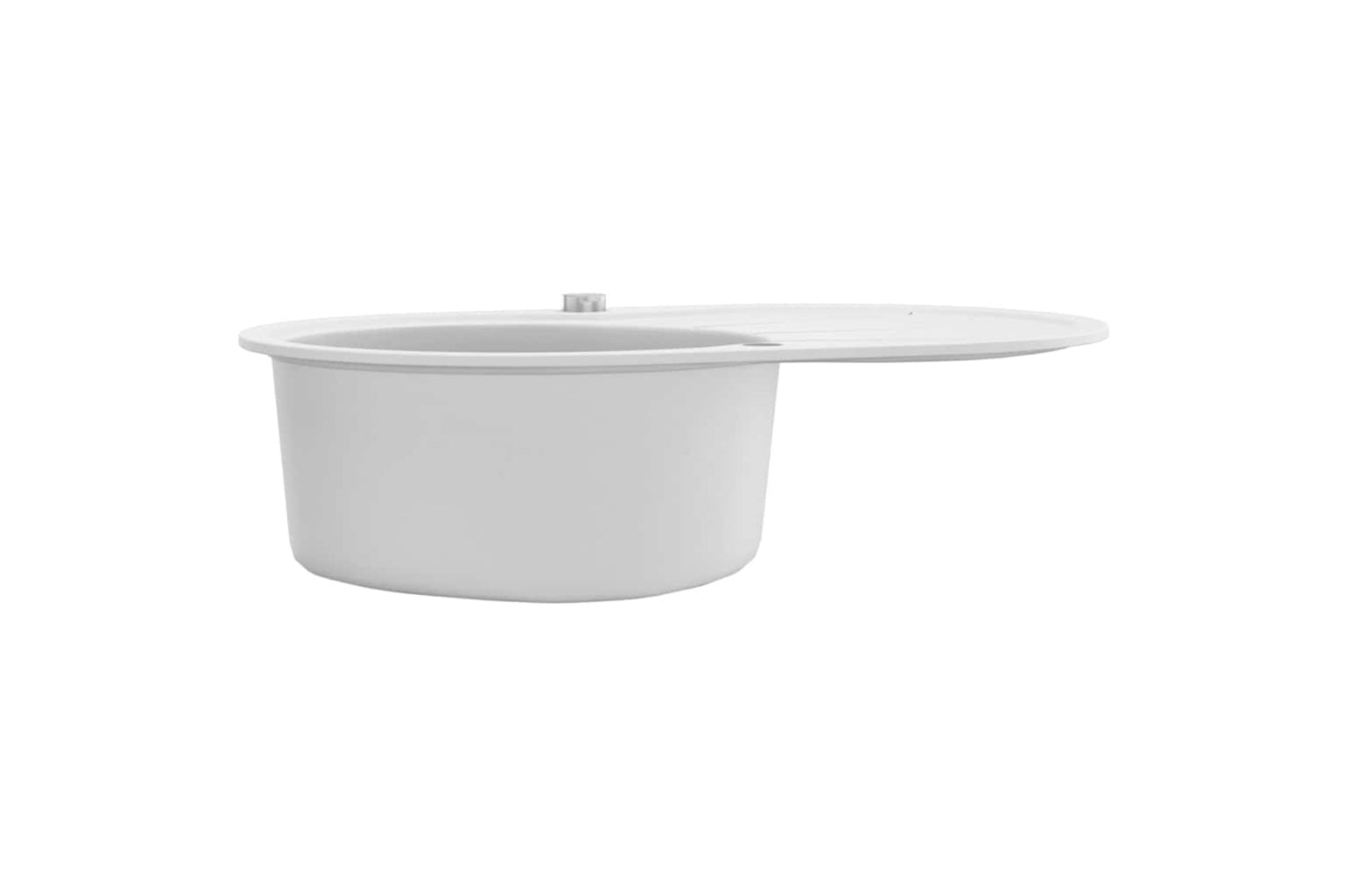 Vidaxl Granite Kitchen Sink Single Basin Oval White-3