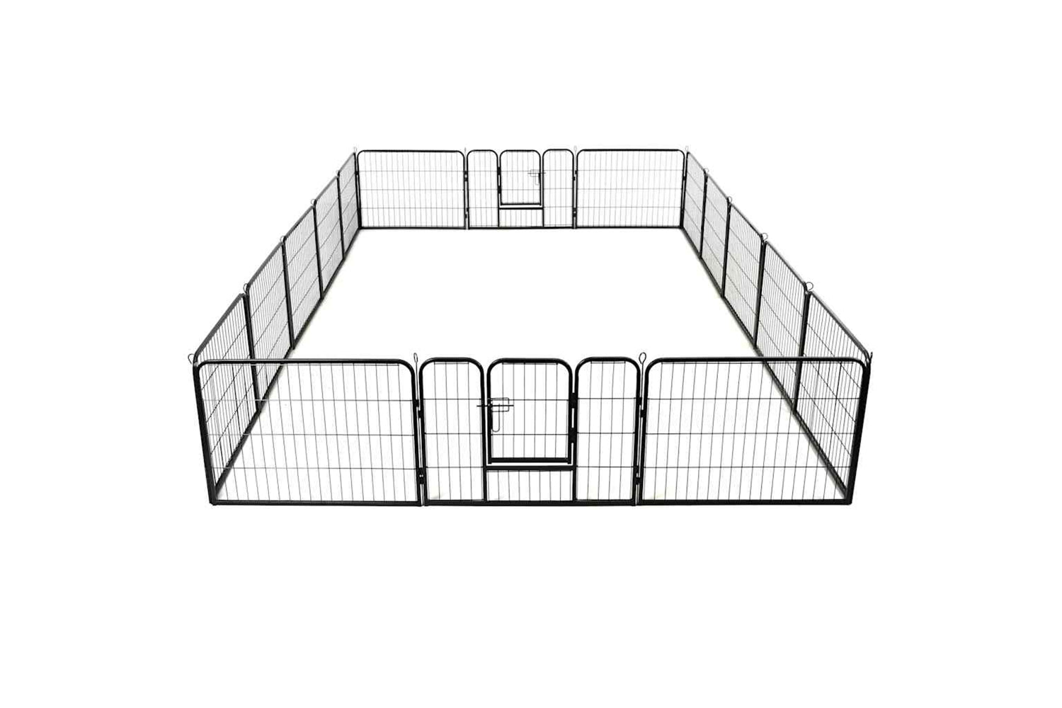 vidaXL 275492 Dog Playpen 16 Panels Steel 60x80cm Black-2