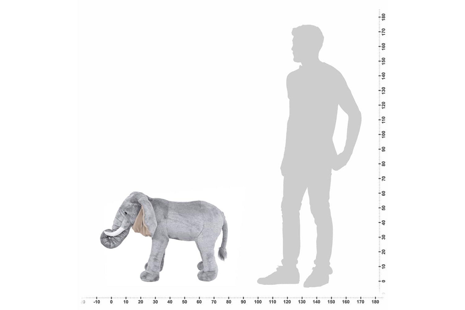 vidaXL 91334 Standing Plush Toy Elephant Grey Xxl-4