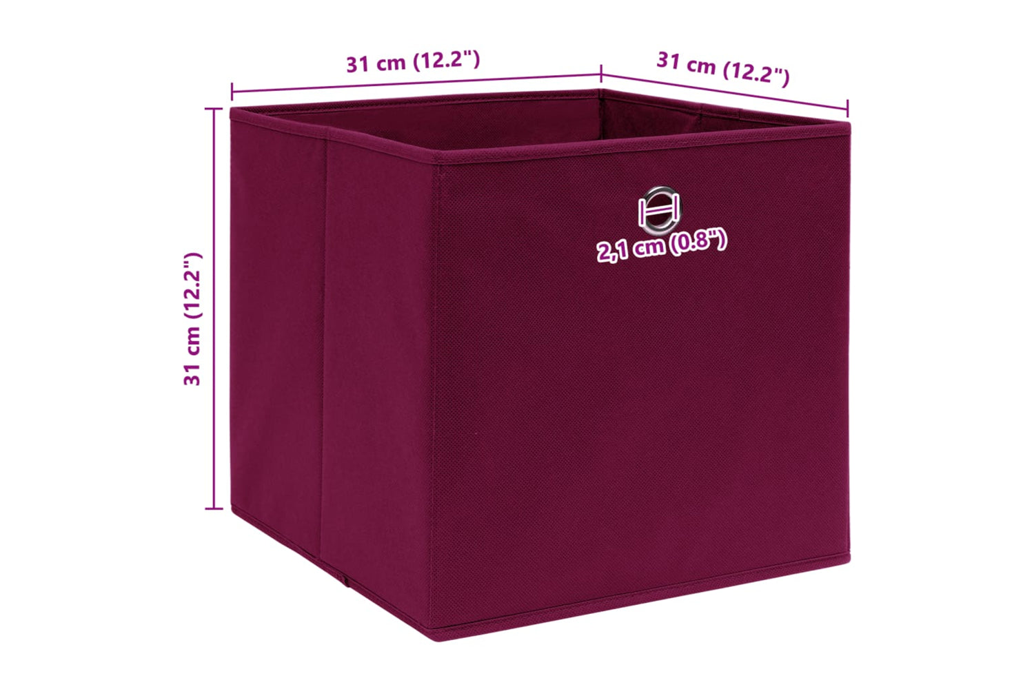 Vidaxl 288343 Storage Boxes 10 Pcs Dark Red 32x32x32 Cm Fabric-5