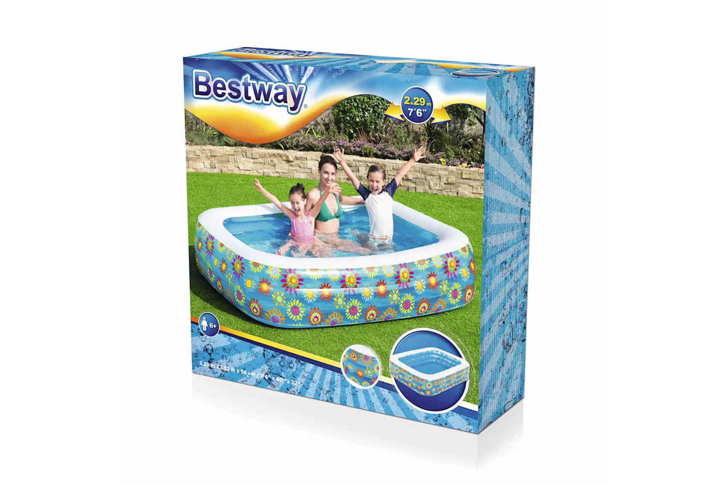 Bestway 93793 Inflatable Kids Pool Blue 229x152x56 Cm-7