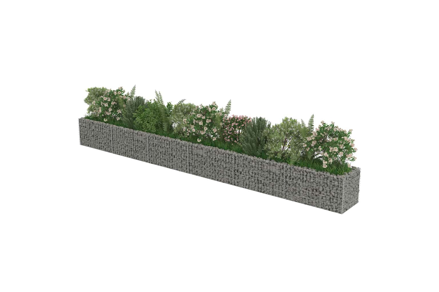 vidaXL 143567 Gabion Raised Bed Galvanised Steel 540x50x50cm-3