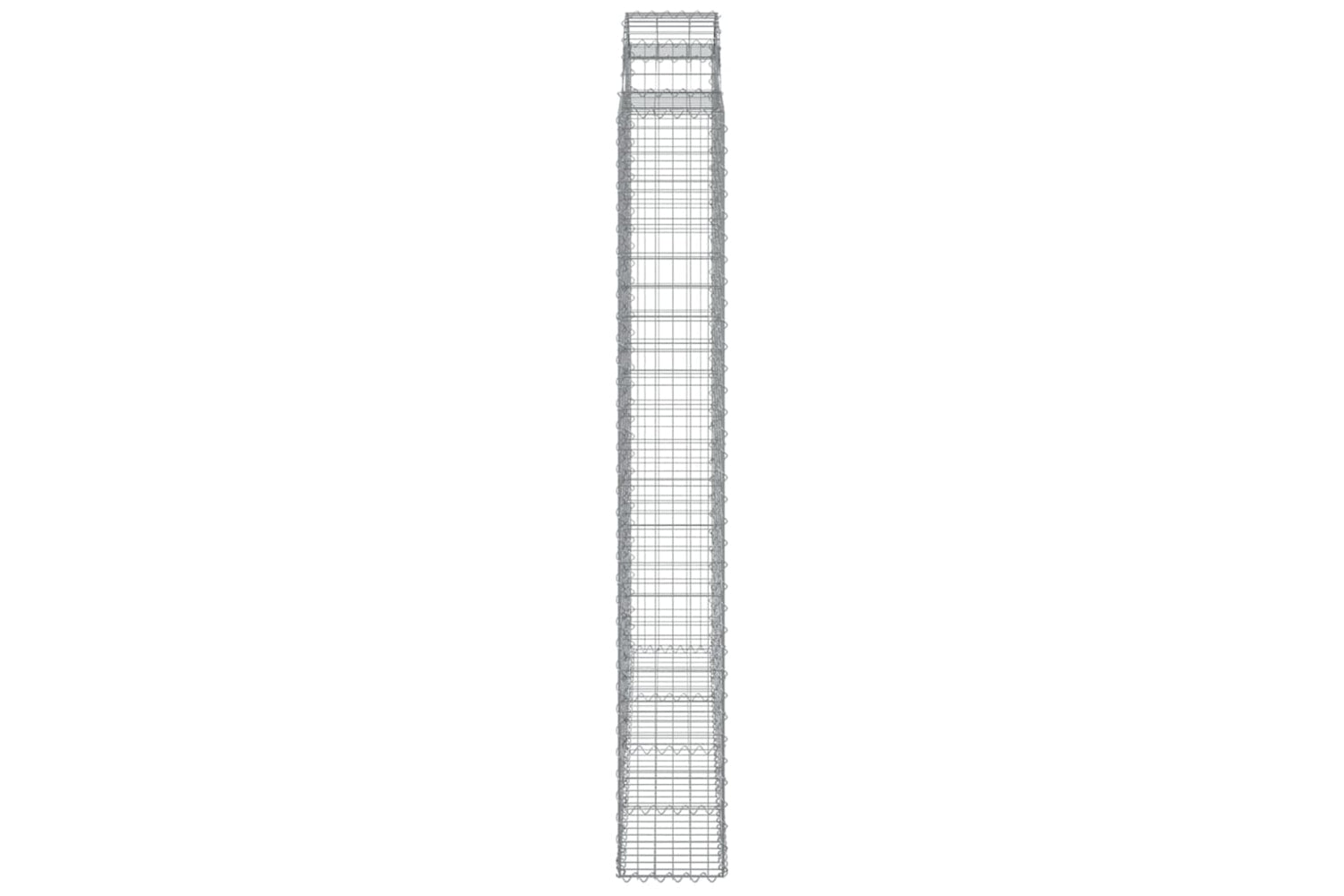 vidaXL 3146236 Arched Gabion Baskets 2 Pcs 200x30x220/240cm Galvanised Iron-4