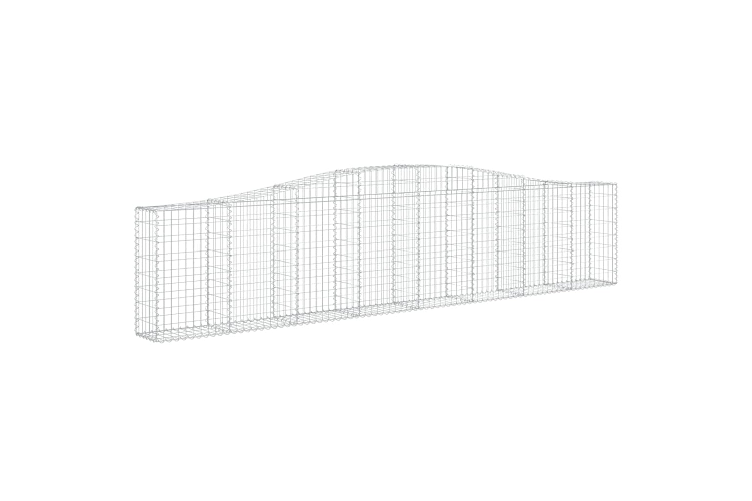 vidaXL 3145815 Arched Gabion Baskets 4 Pcs 400x30x80/100cm Galvanised Iron-2