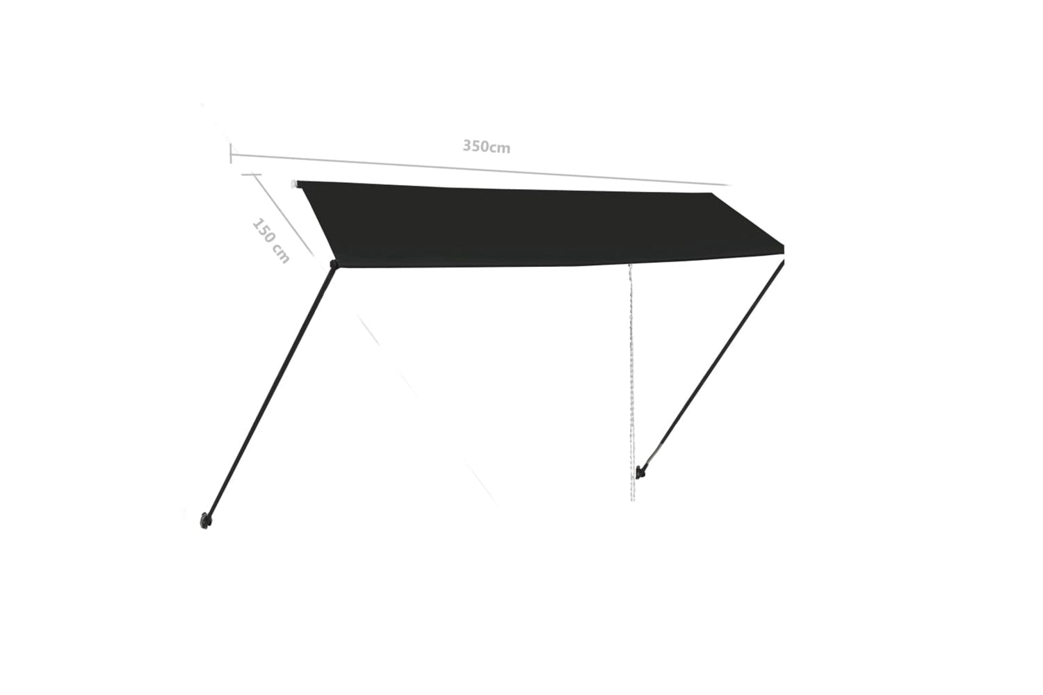 vidaXL 145919 Retractable Awning With Led 350x150cm Anthracite-8