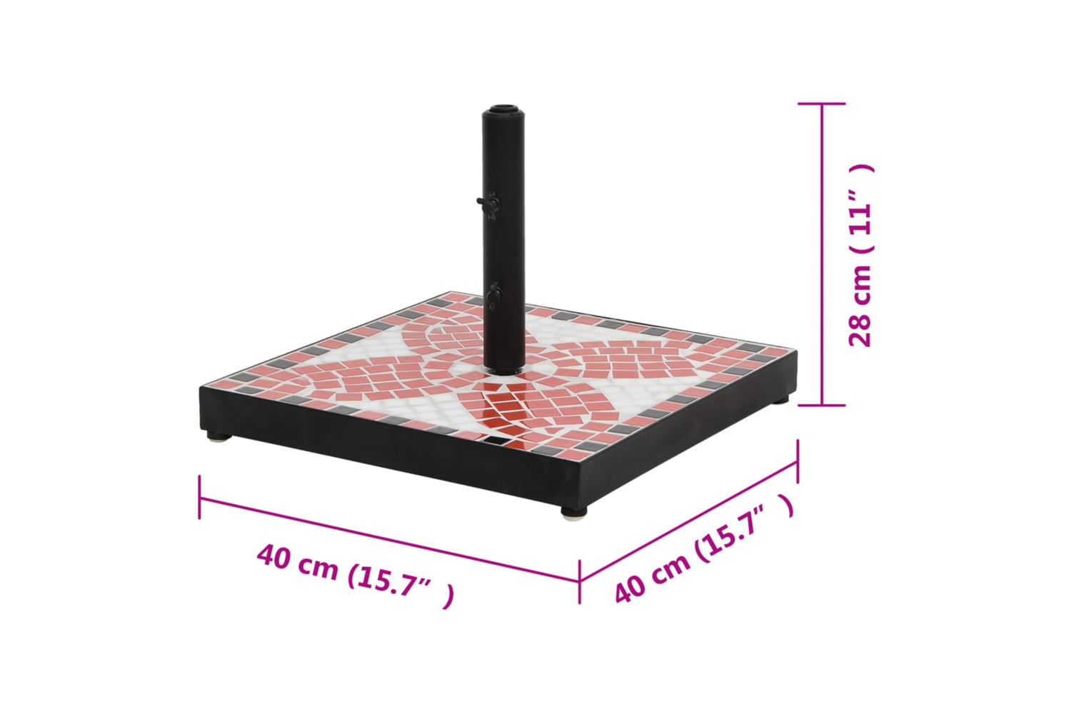 Vidaxl Parasol Base Terracotta And White Square 12 Kg-7
