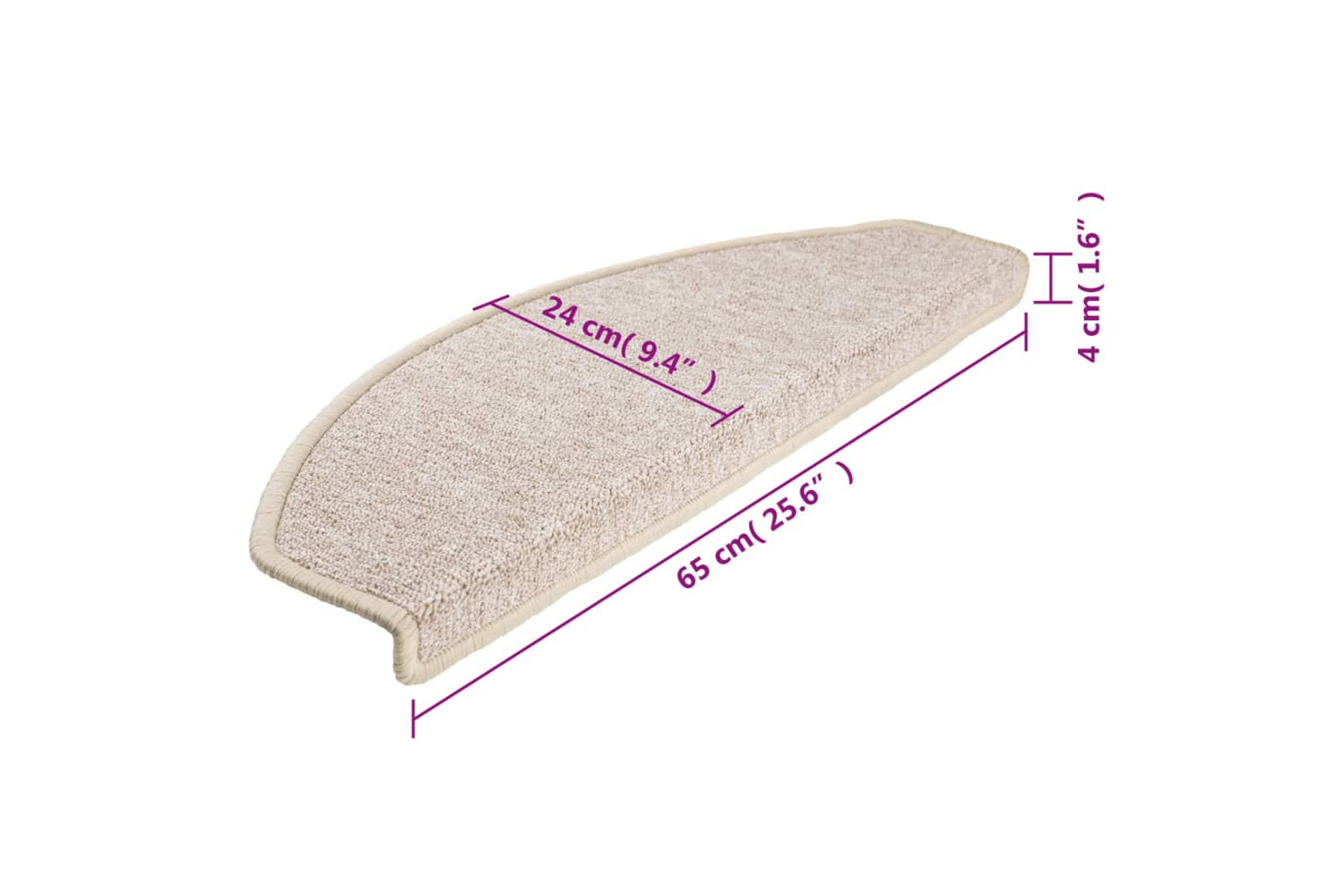 vidaXL 133890 Carpet Stair Treads 15 Pcs Taupe 65x24x4cm-8