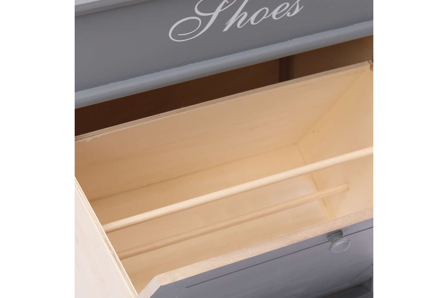 vidaXL 284084 Shoe Cabinet Grey 50x28x58cm Paulownia Wood-6