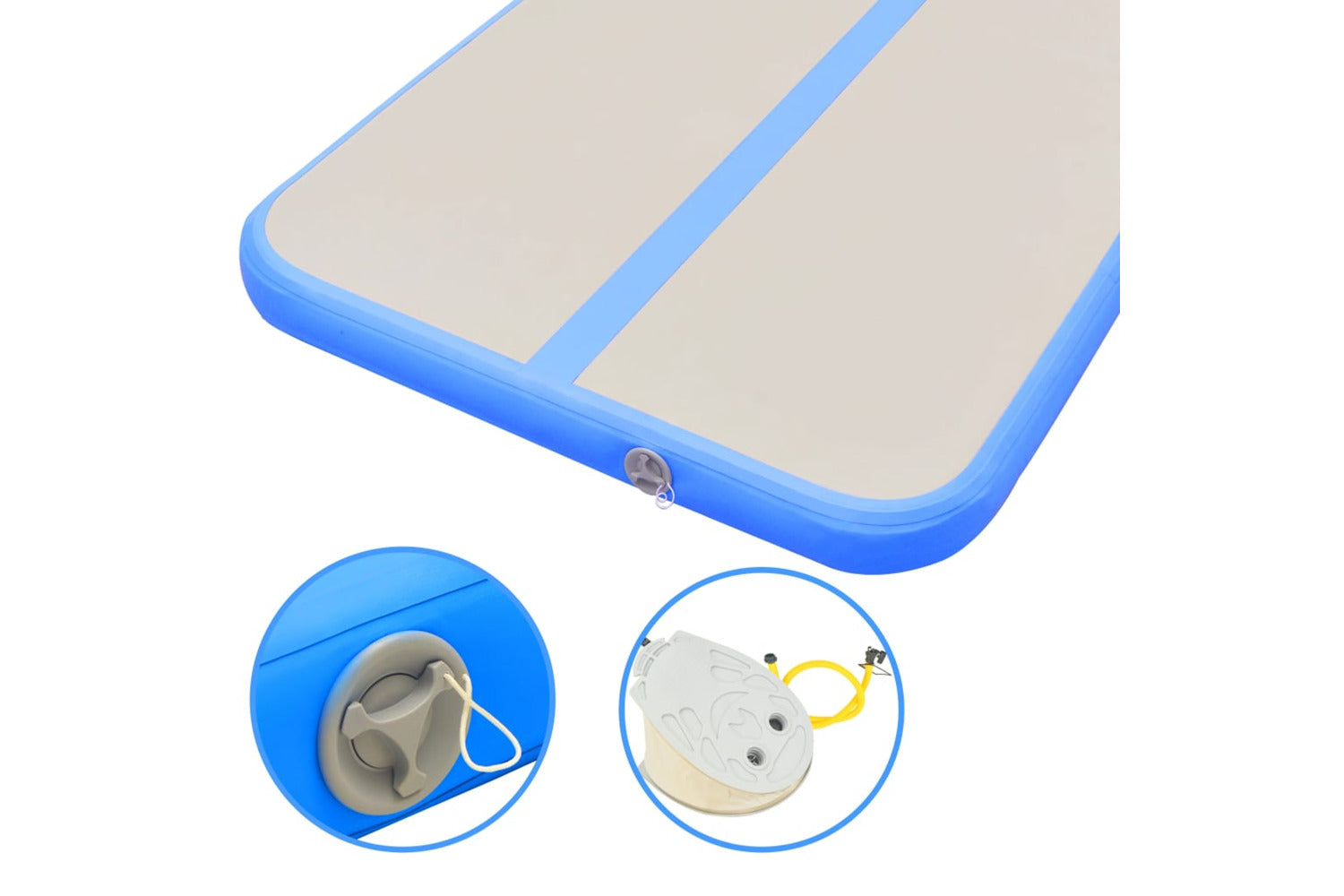 vidaXL 91925 Inflatable Gymnastics Mat With Pump 700x100x10cm Pvc Blue-5