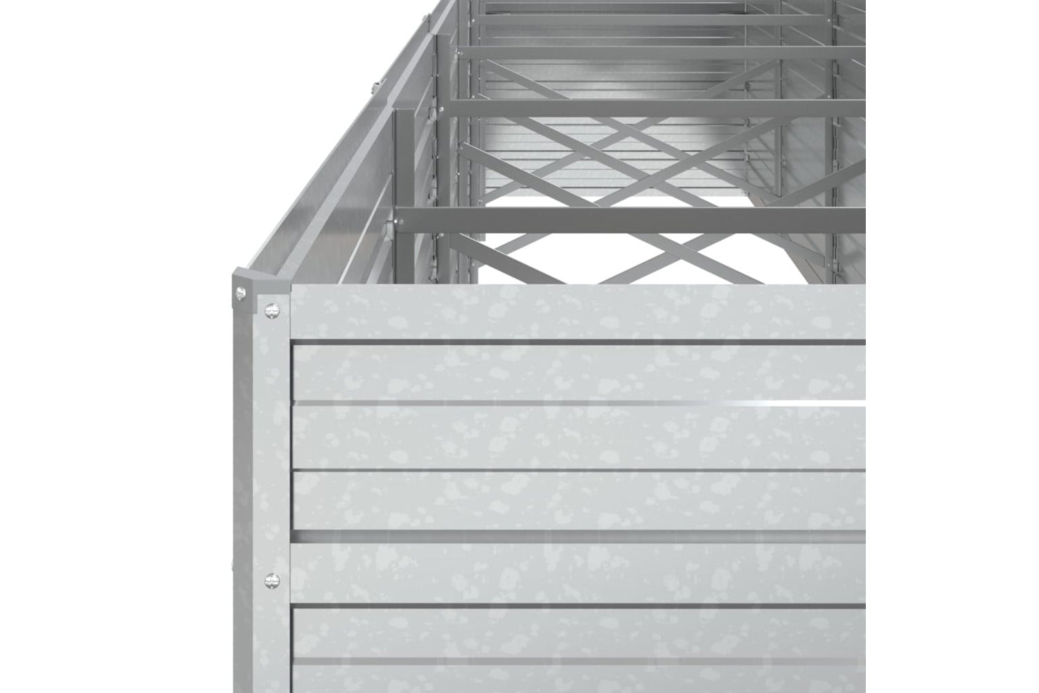 Vidaxl Garden Raised Bed 480x80x77 Cm Galvanized Steel Silver-5