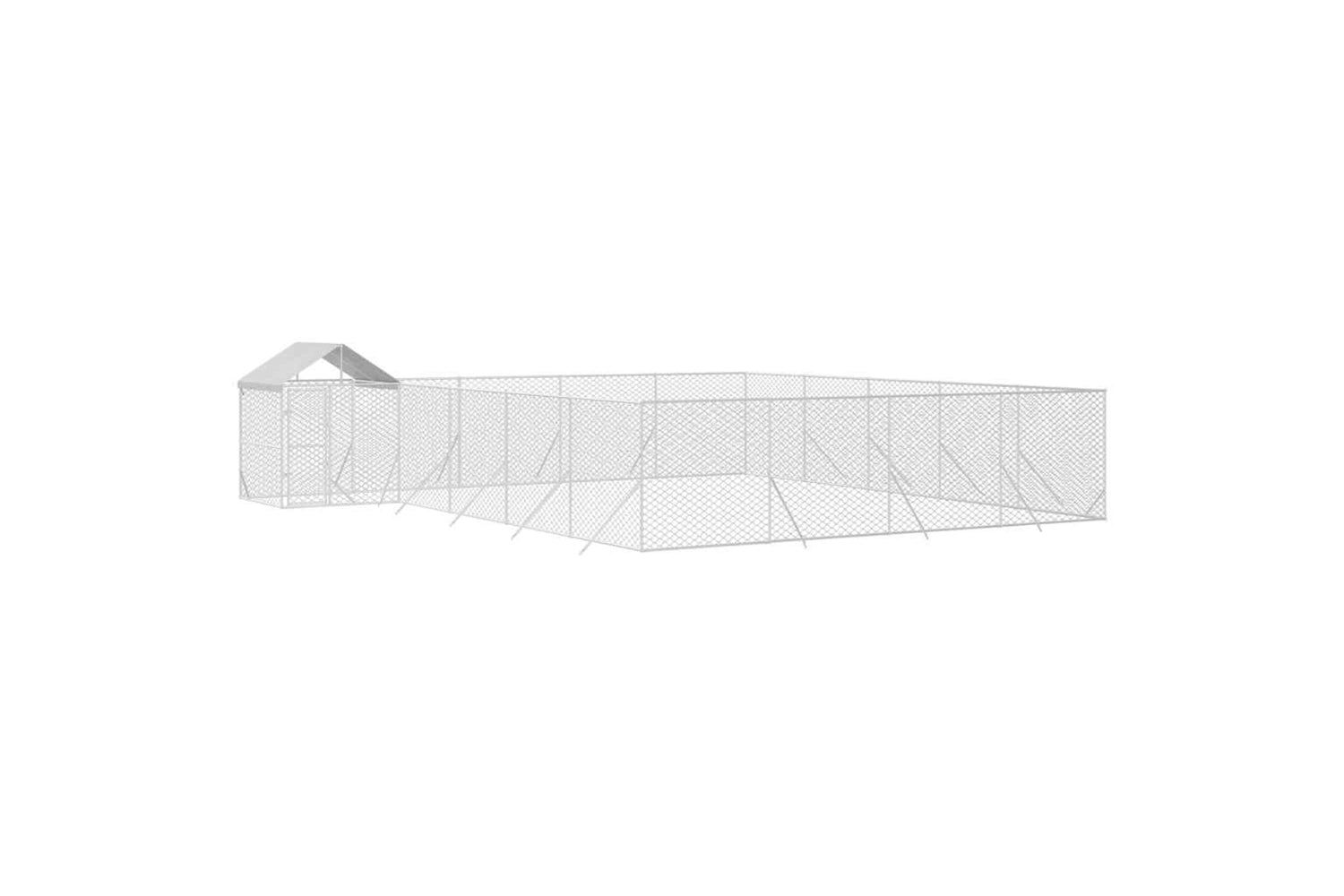 Vidaxl 3190473 Outdoor Dog Kennel With Roof Silver 10x8x2.5 M Galvanised Steel-2