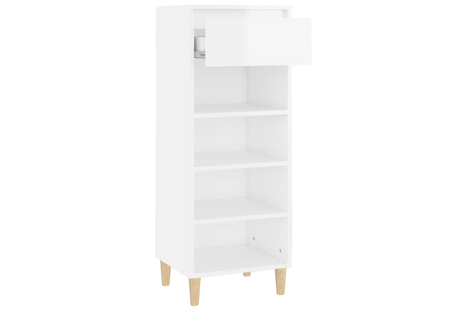 vidaXL 819774 Shoe Cabinet High Gloss White 40x36x105cm Engineered Wood-3
