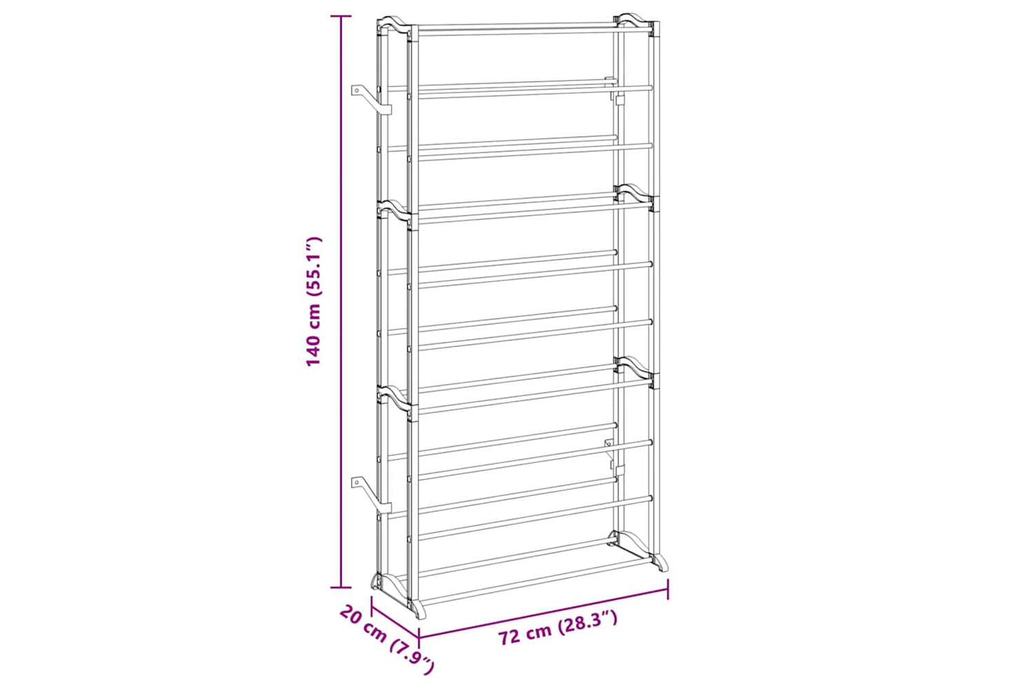 Vidaxl 60718 2 X Shoe Rack-8