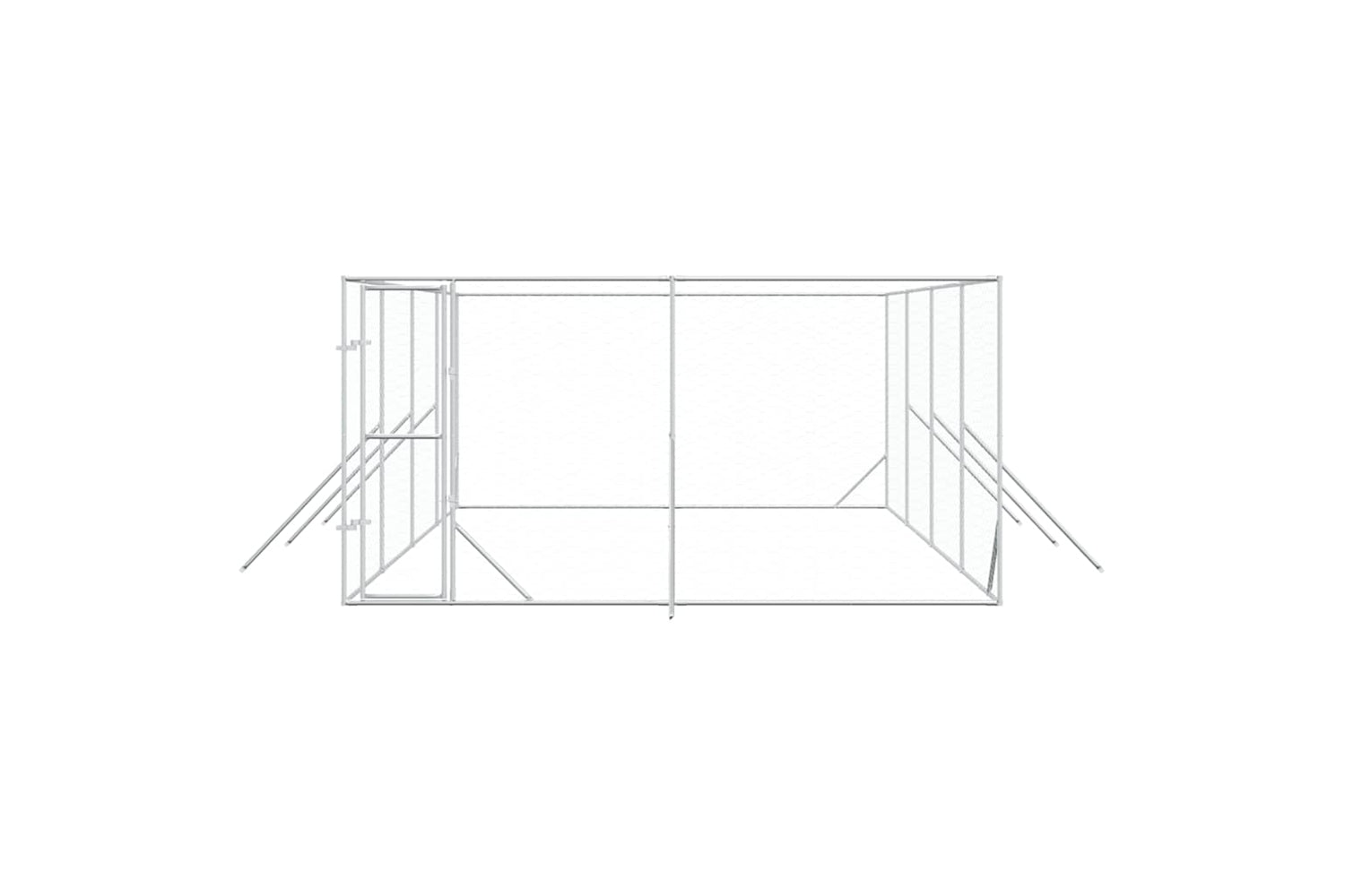 Vidaxl 3190456 Outdoor Dog Kennel Silver 4x8x2 M Galvanised Steel-3