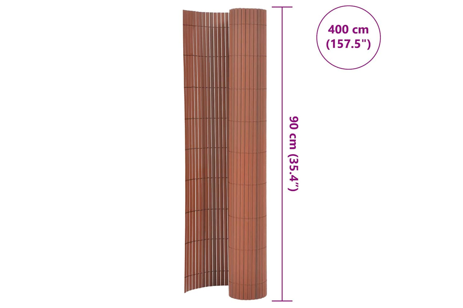 Vidaxl 317149 Double-sided Garden Fence 90x400 Cm Brown-6