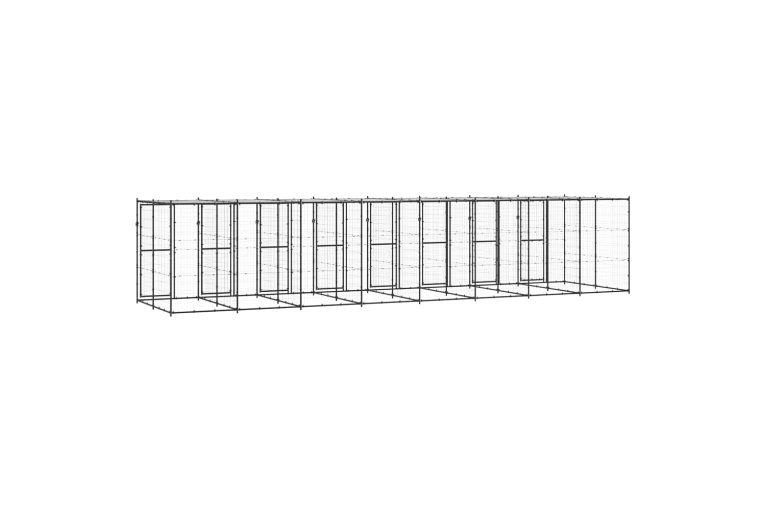 Vidaxl 3082255 Outdoor Dog Kennel Steel With Roof 19.36 M2-4