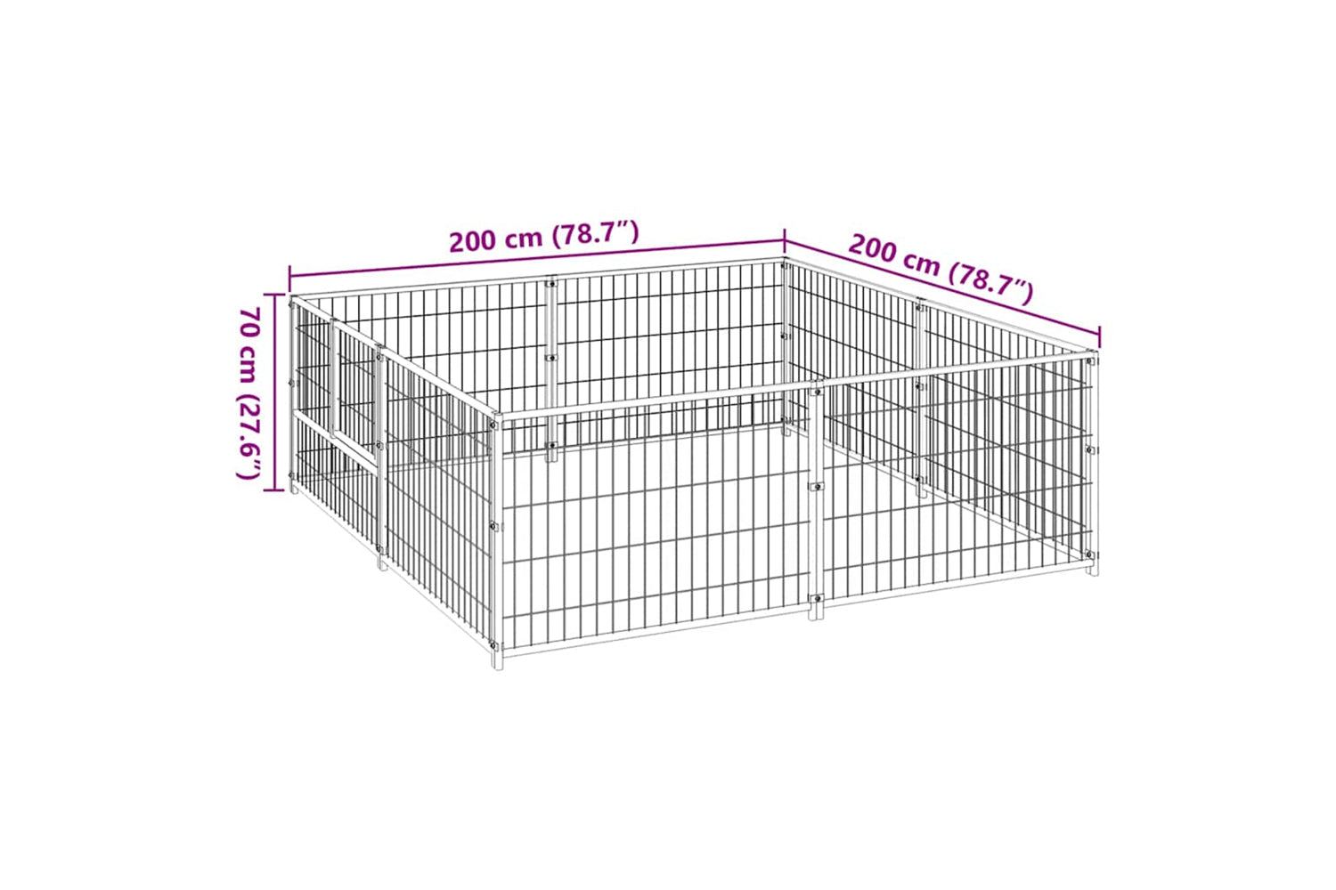 Vidaxl 3082118 Dog Kennel Silver 4 M2 Steel-6