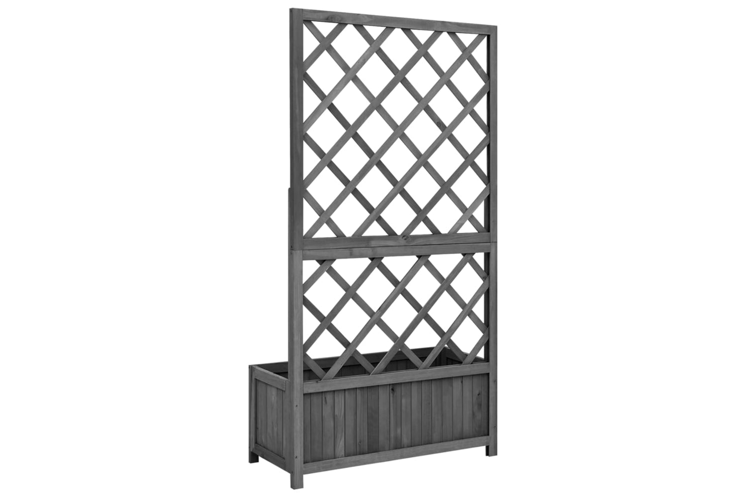 vidaXL 316427 Garden Trellis Planter Black 70x30x135cm Solid Firwood-4