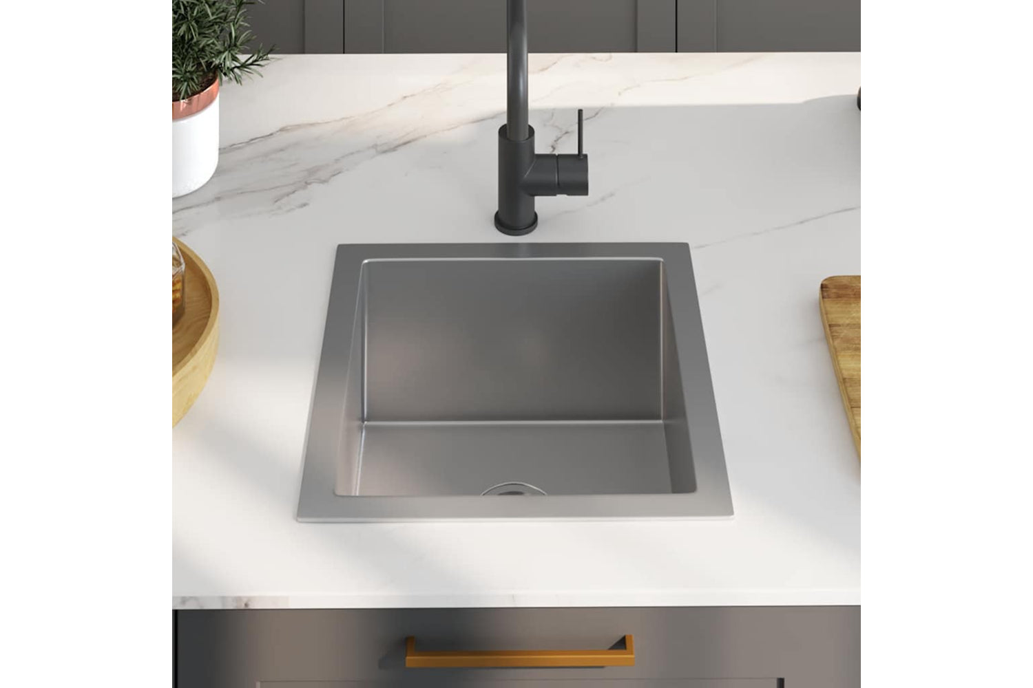 Vidaxl 51500 Handmade Kitchen Sink Stainless Steel-2