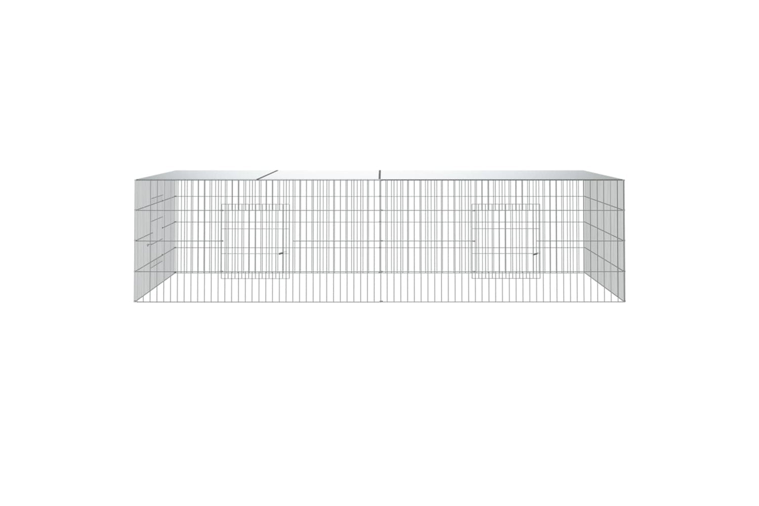 vidaXL 171563 2-panel Rabbit Cage 220x110x55cm Galvanised Iron-2