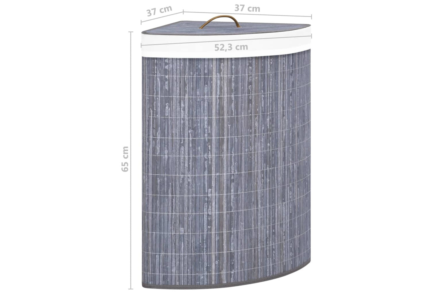 Vidaxl 320761 Bamboo Corner Laundry Basket Grey 60 L-9