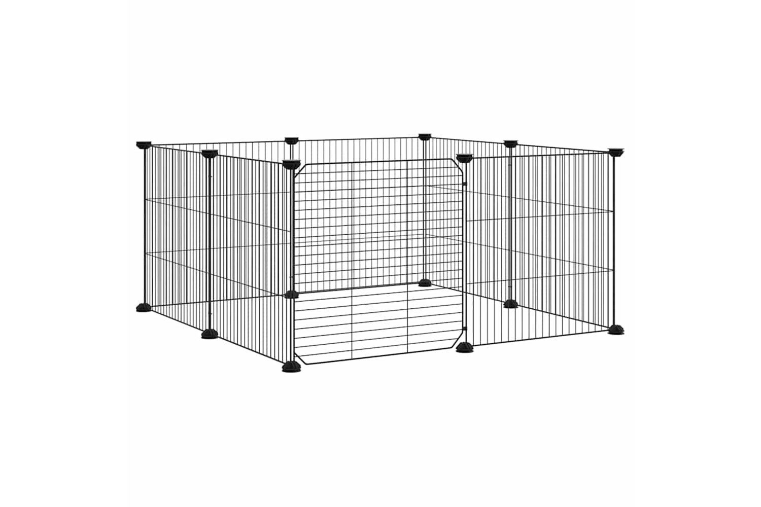 vidaXL 171625 8-panel Pet Cage With Door Black 35x35cm Steel-2